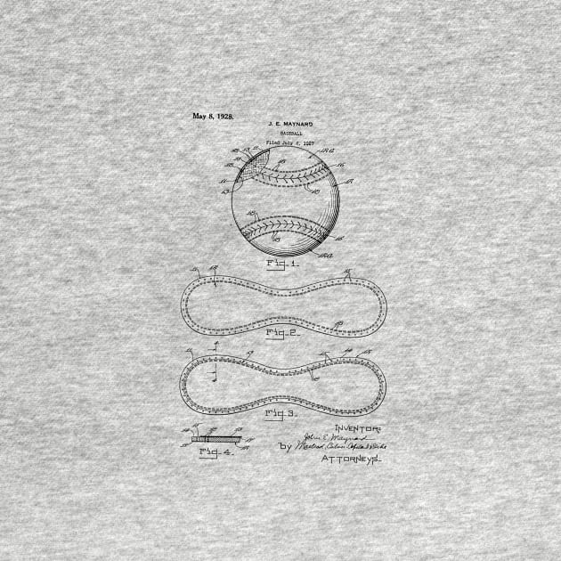 Baseball design patent drawing by skstring